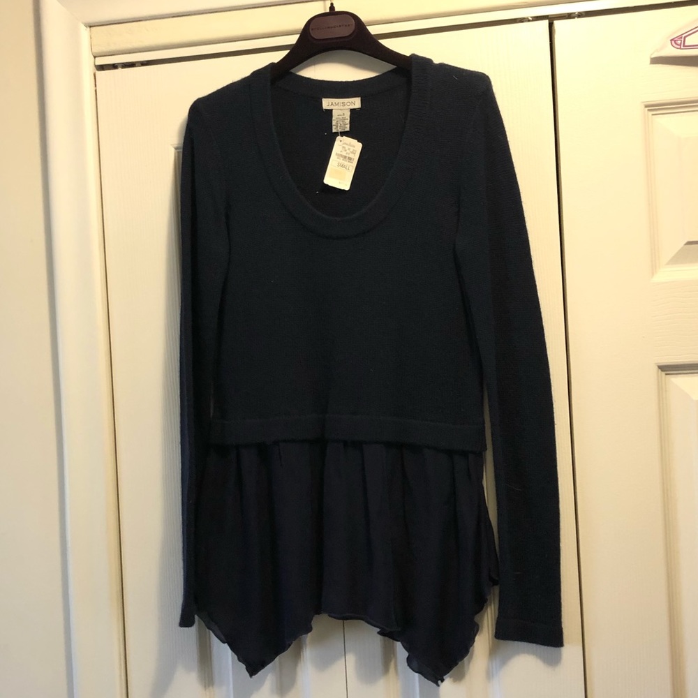 Womens Jamison Navy Blue cashmere & silk sweater S